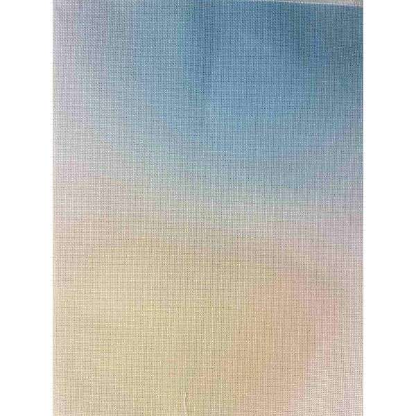 Soft Horizon Designer Printed AIDA Fabric. Canvas for embroidery with an applied background  KF-1138A