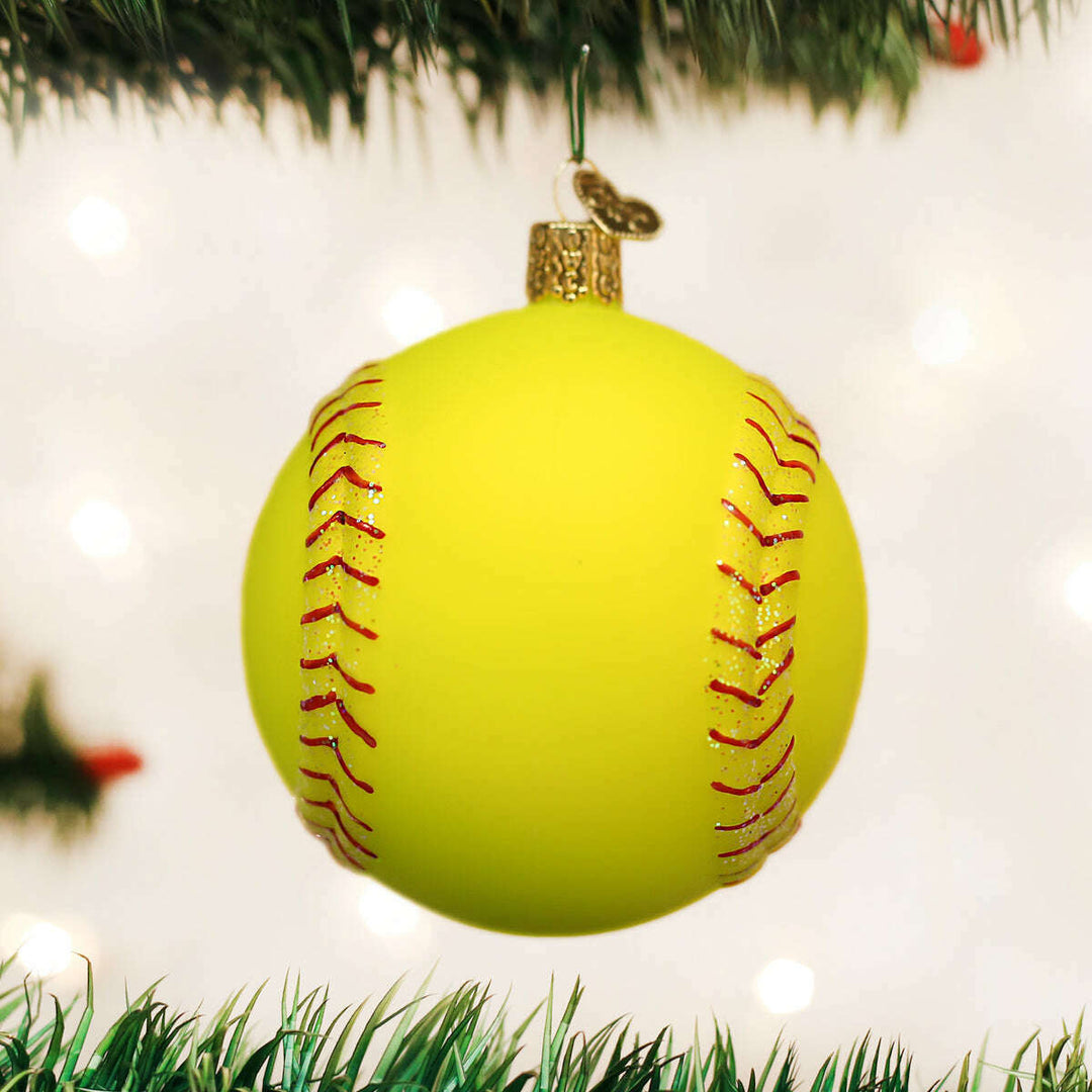 Old World Christmas Softball Blown Glass Ornament