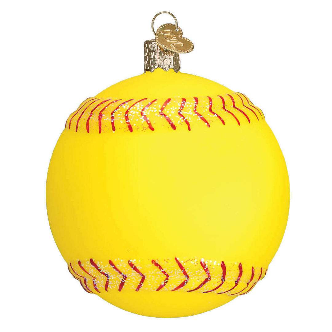 Old World Christmas Softball Blown Glass Ornament