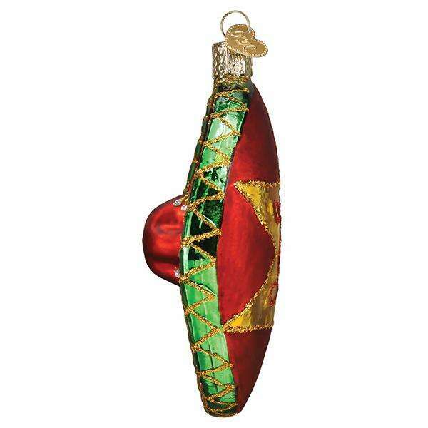 Old World Christmas Sombrero Blown Glass Ornament