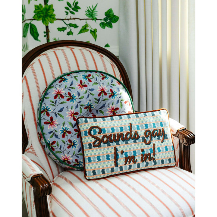 Sounds Gay Needlepoint Pillow