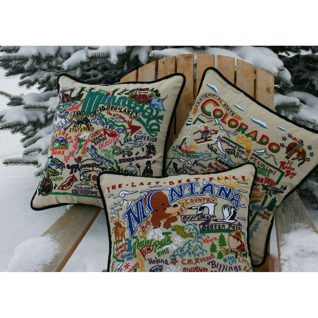 South Pole Christmas Hand-Embroidered Pillow - Quirks!