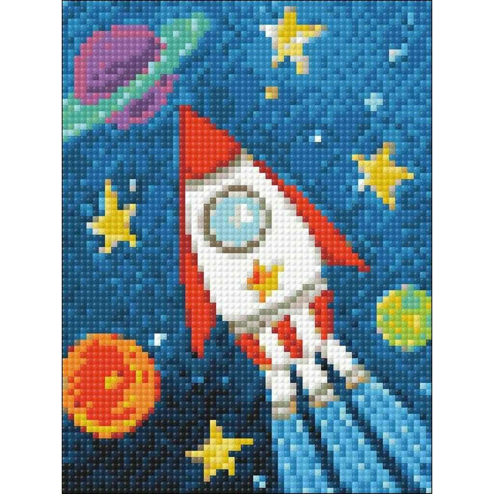 Space Ship CS275 5.9 x 7.9 inches Crafting Spark Diamond Painting Kit