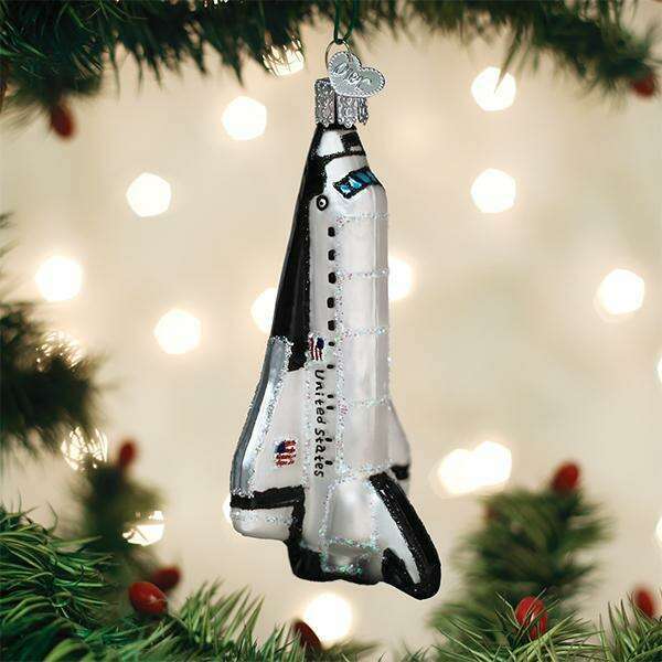 Old World Christmas Space Shuttle Blown Glass Ornament