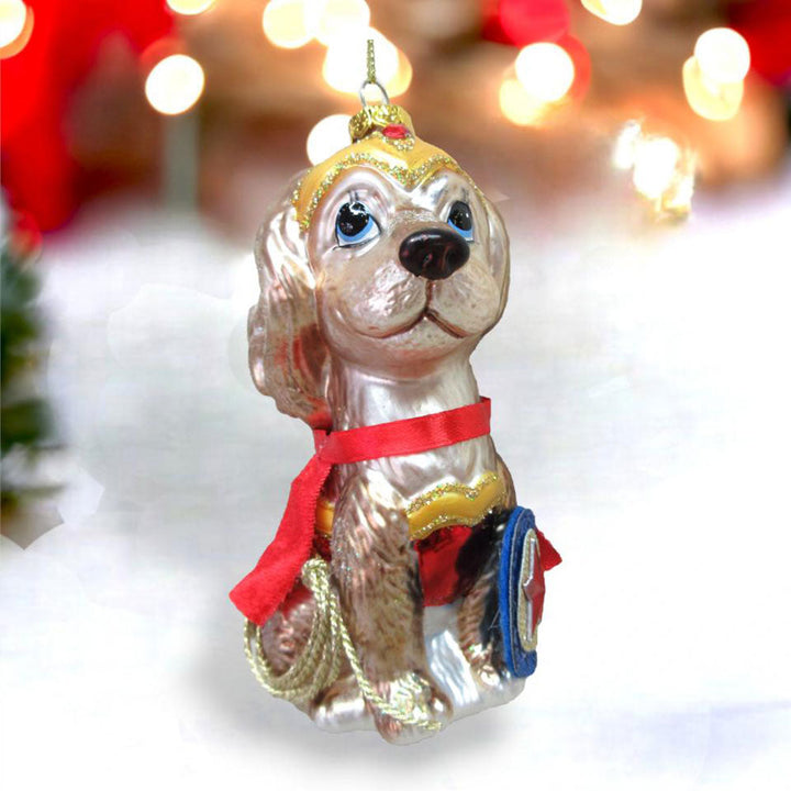 Spaniel in Wonder Dog Costume Ornament Min/6 by December Diamonds 