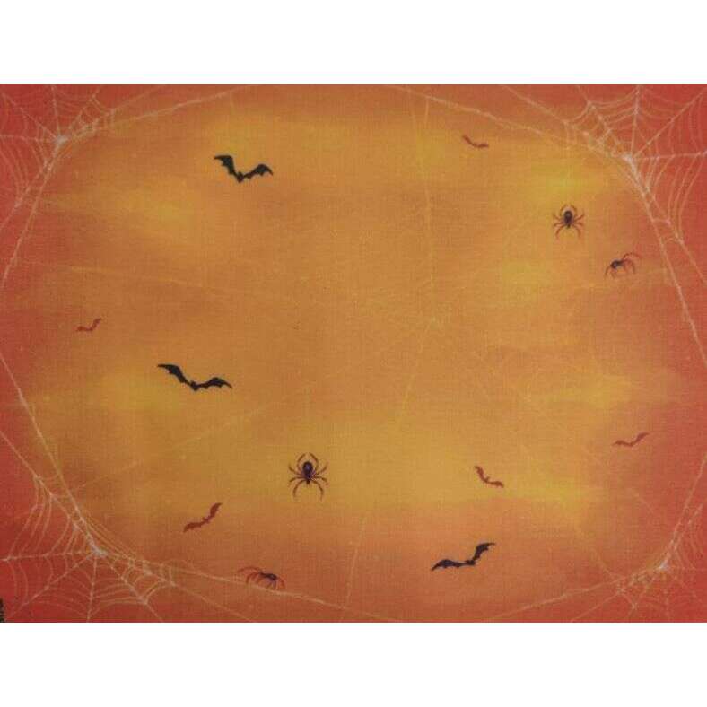 Spooky Twilight Designer Printed AIDA Fabric. Canvas for embroidery with an applied background  KF-1157A