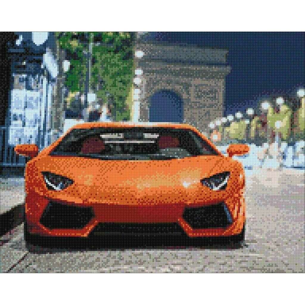 Sports Car WD255 18.9 x 14.9 inches Wizardi Diamond Painting Kit
