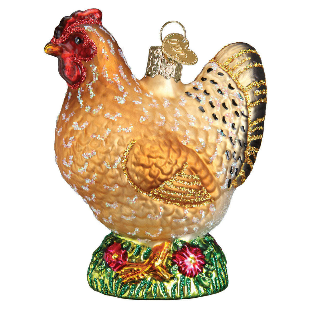 Old World Christmas Spring Chicken Blown Glass Ornament