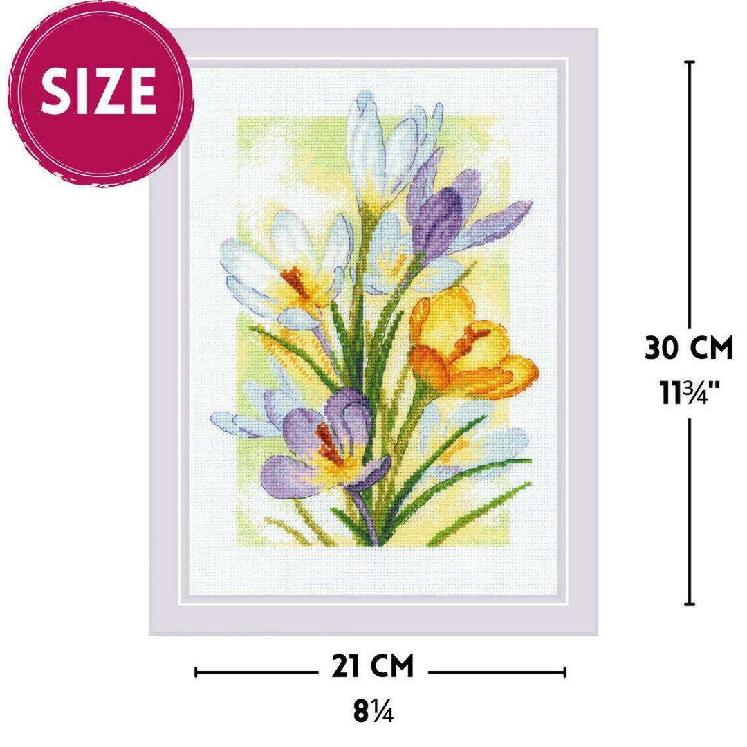 Spring Glow. Crocuses R2190 Counted Cross Stitch Kit
