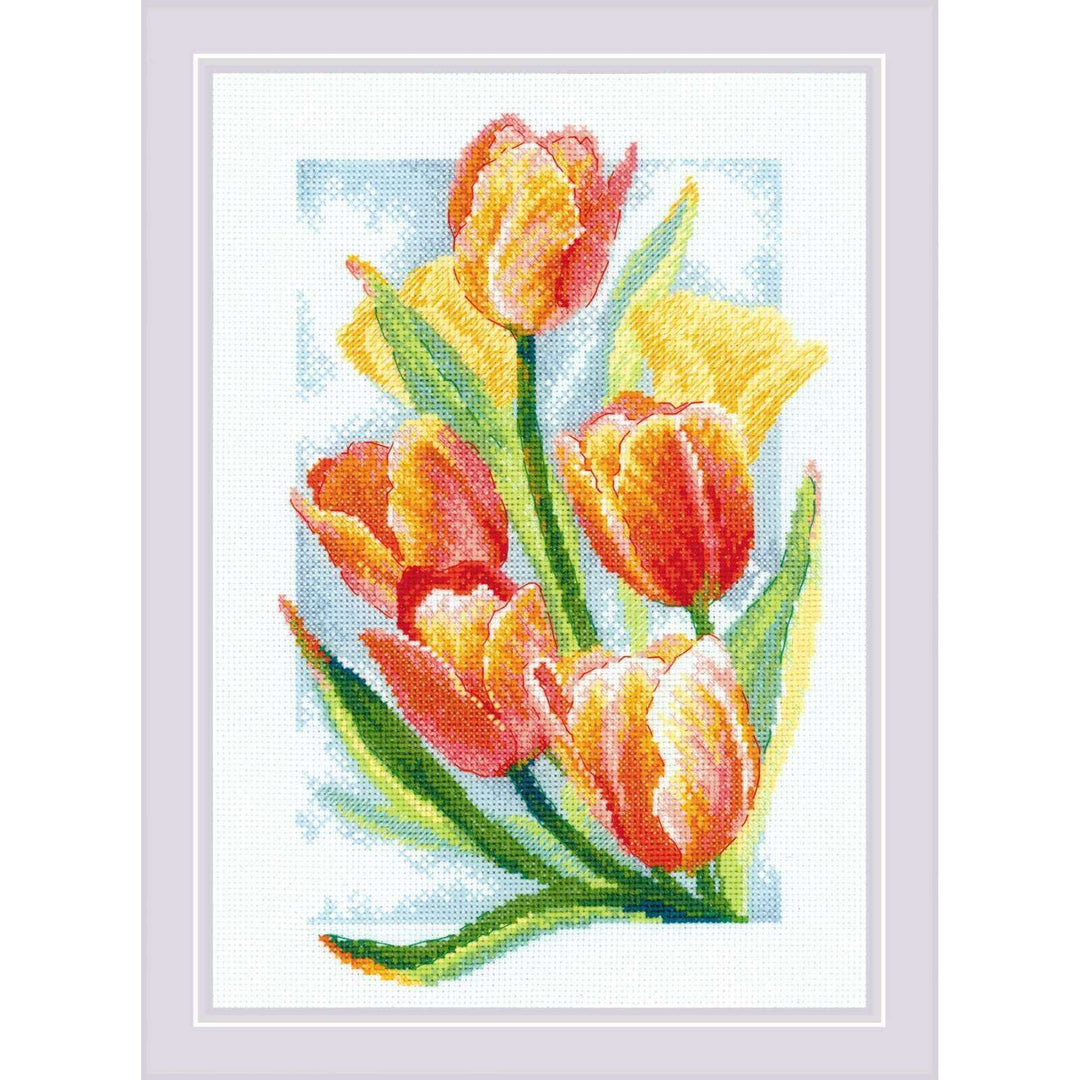 Spring Glow. Tulips R2191 Counted Cross Stitch Kit