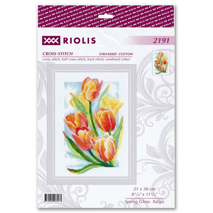 Spring Glow. Tulips R2191 Counted Cross Stitch Kit