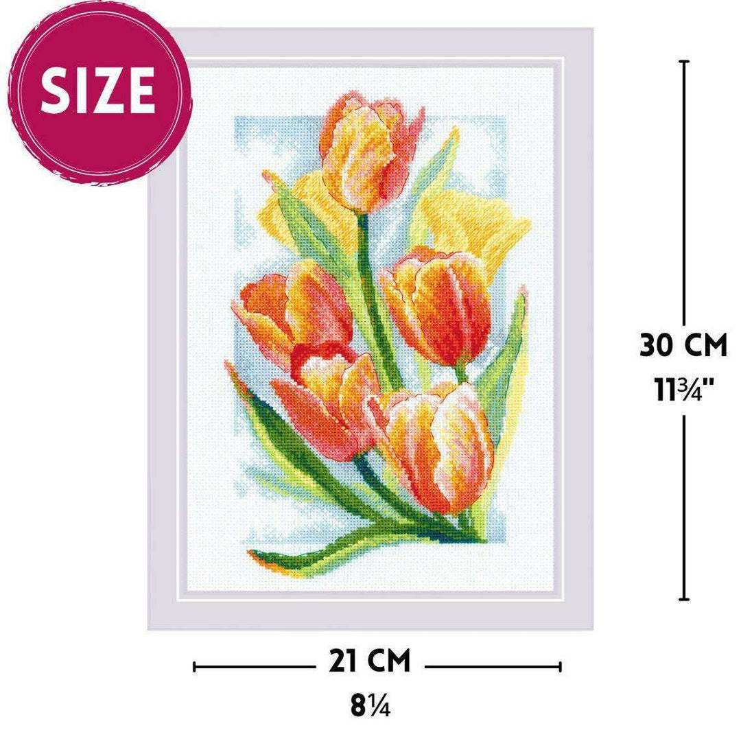 Spring Glow. Tulips R2191 Counted Cross Stitch Kit