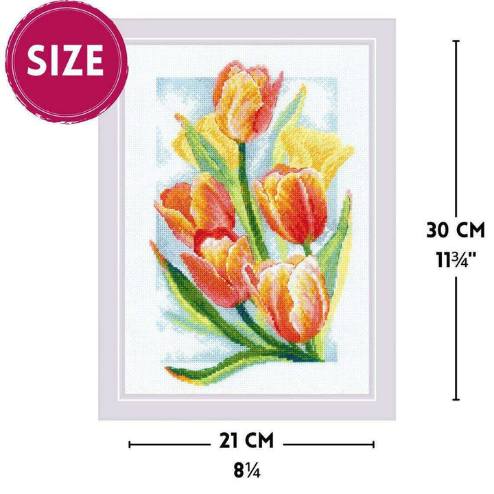 Spring Glow. Tulips R2191 Counted Cross Stitch Kit