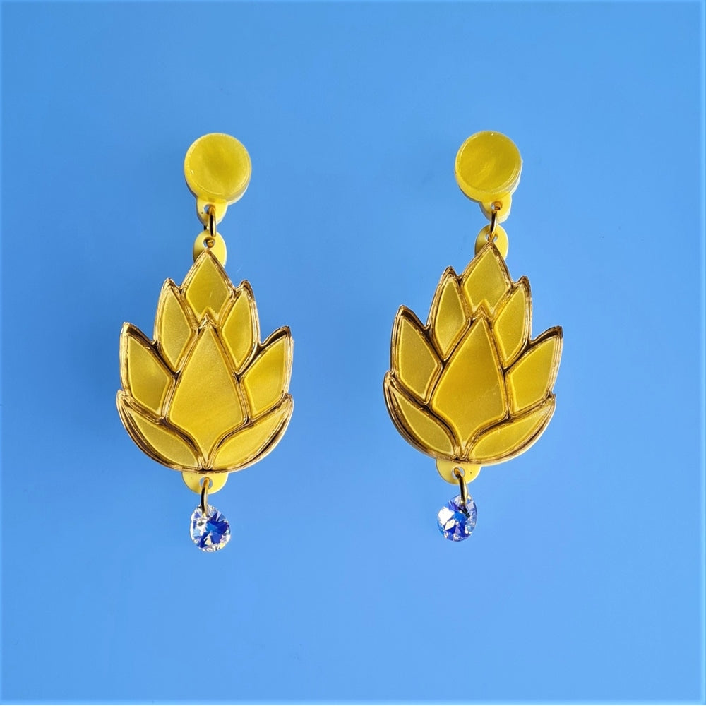 Spring Lotus Flower Earrings by Cherryloco Jewellery 2