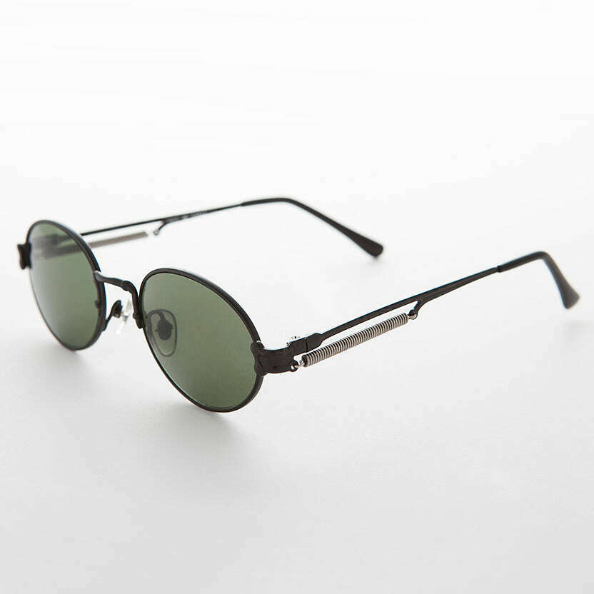 Spring Temple Oval Steampunk Vintage Sunglass - Jeter