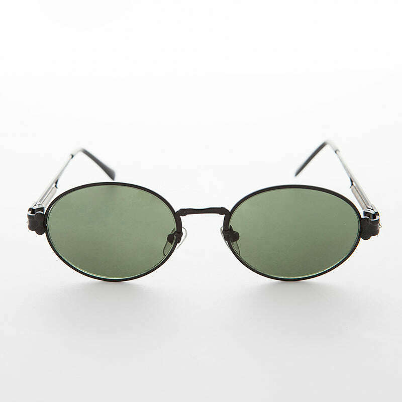 Spring Temple Oval Steampunk Vintage Sunglass - Jeter