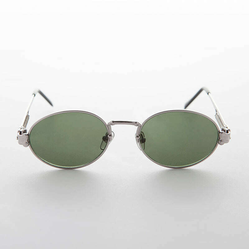 Spring Temple Oval Steampunk Vintage Sunglass - Jeter