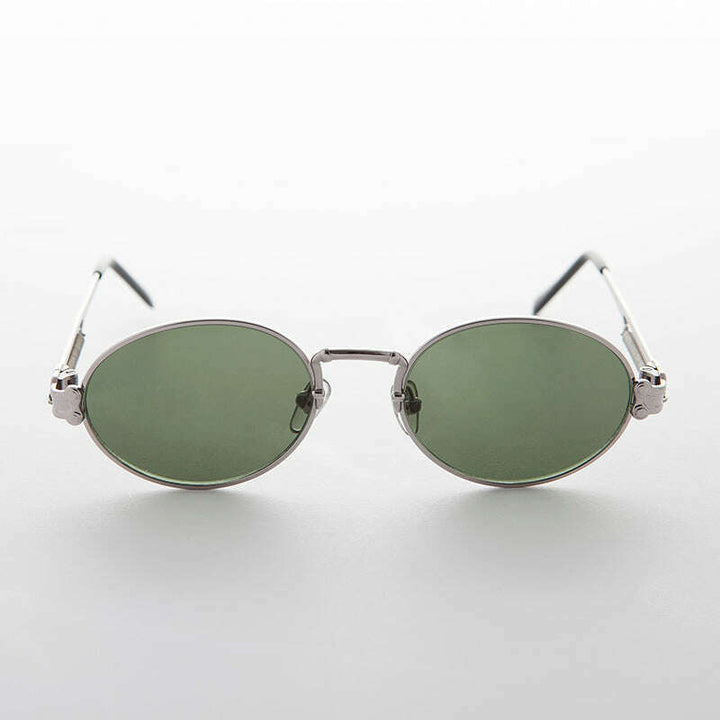 Spring Temple Oval Steampunk Vintage Sunglass - Jeter
