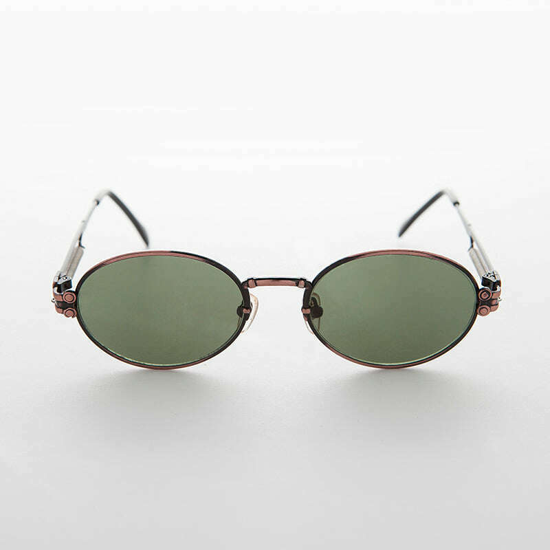 Spring Temple Oval Steampunk Vintage Sunglass - Jeter