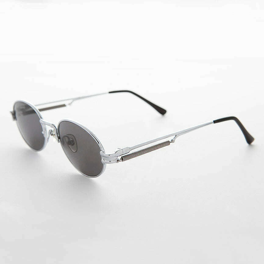Spring Temple Oval Steampunk Vintage Sunglass - Jeter