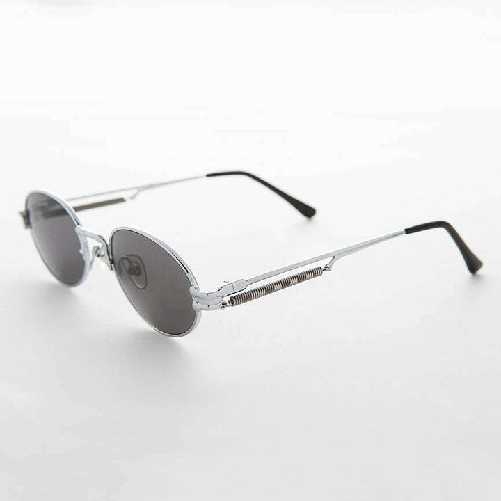 Spring Temple Oval Steampunk Vintage Sunglass - Jeter
