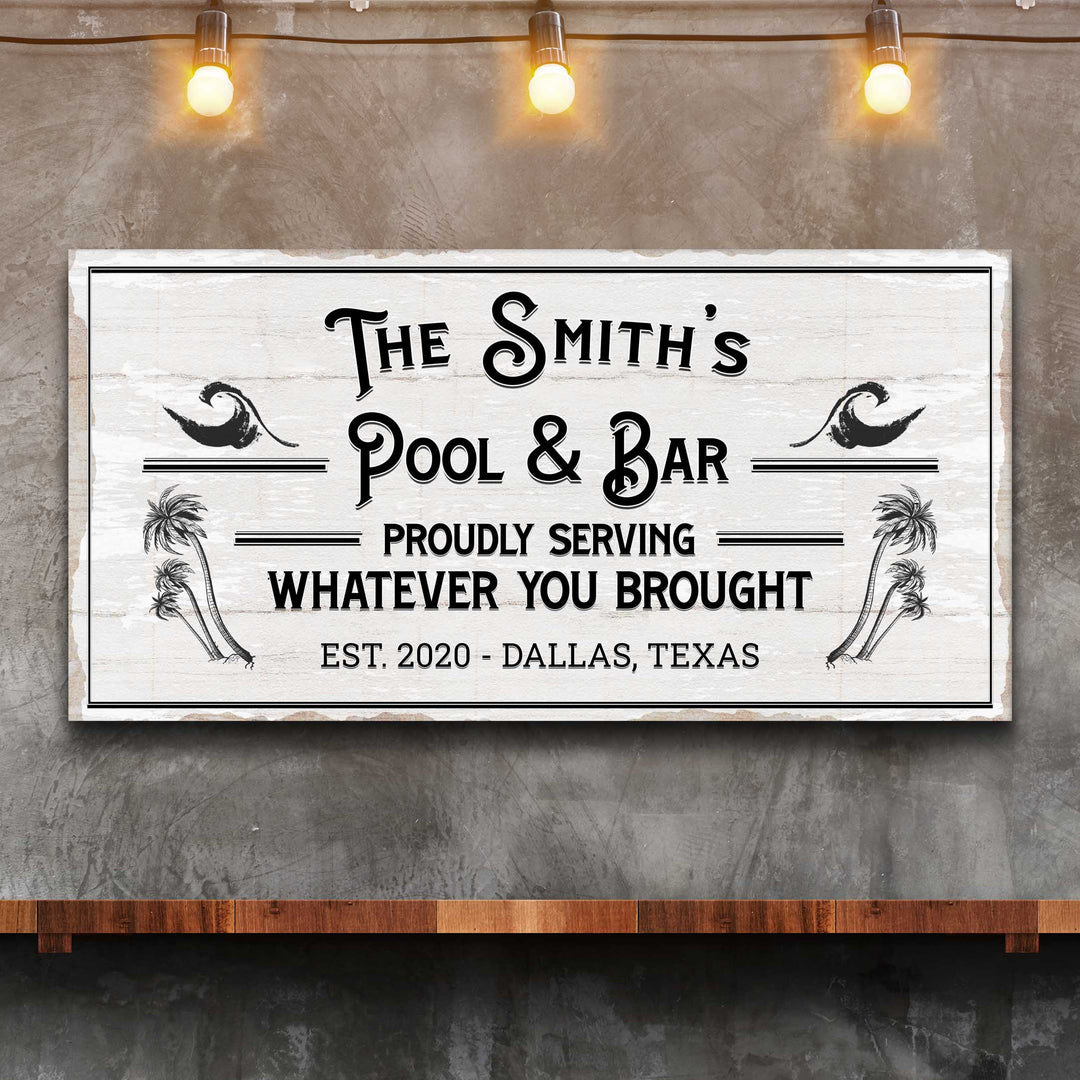Personalized Rustic Pool And Bar Sign III