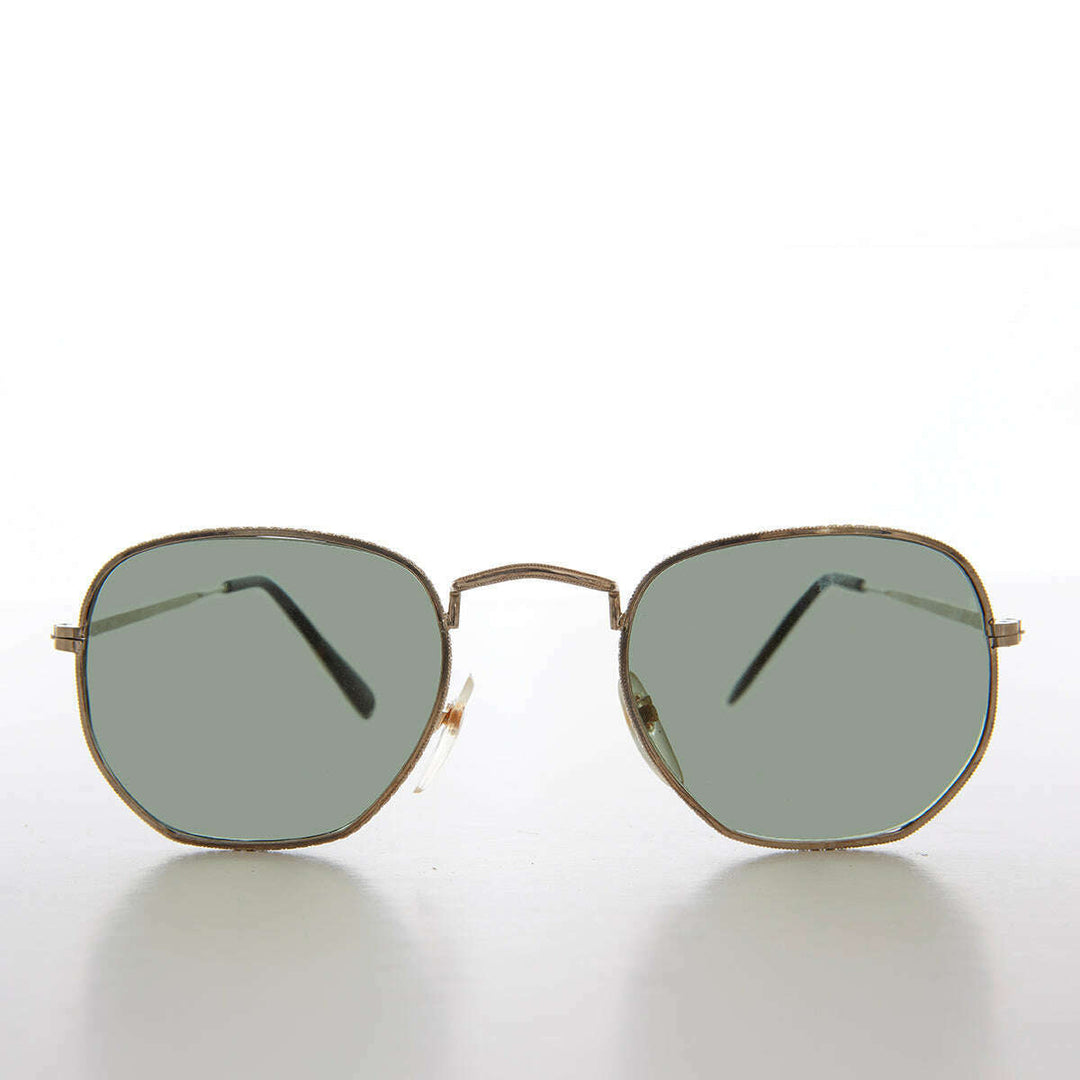Square Metal Sunglasses with Glass Lenses - Mika