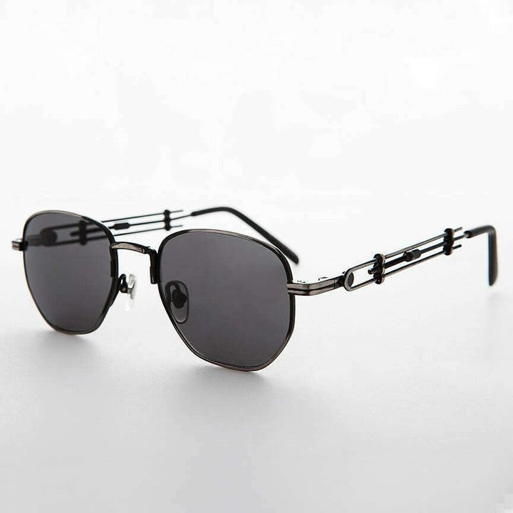 Square Vintage Sunglass with Industrial temples - Jagger