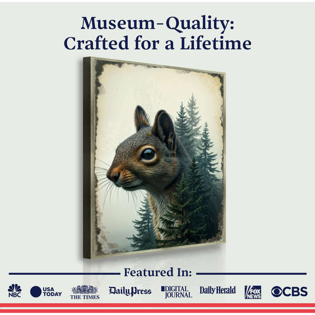 Squirrel Double Exposure Wall Art