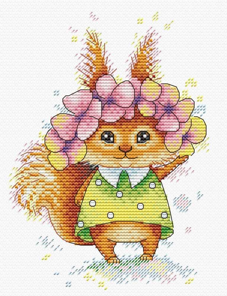 Squirrel M-224 / SM-224 Counted Cross Stitch Kit