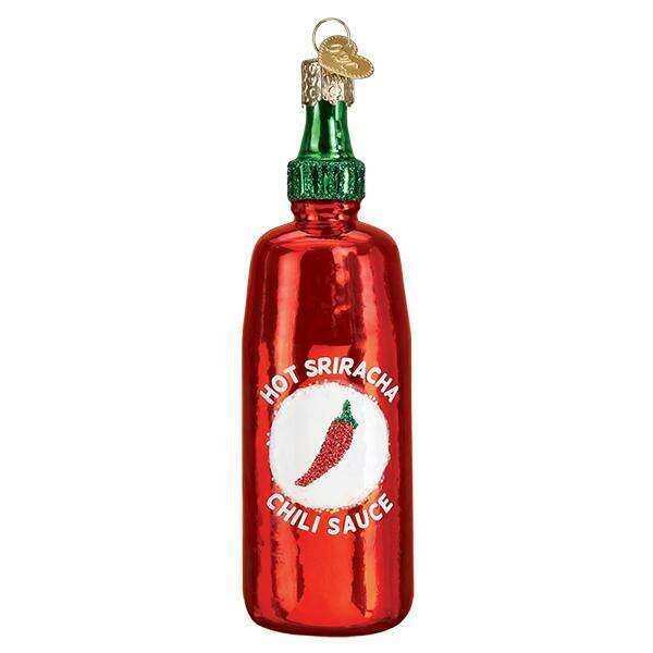 Old World Christmas Sriracha Sauce Blown Glass Ornament