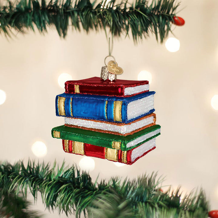 Stack Of Books Ornament by Old World Christmas image 1