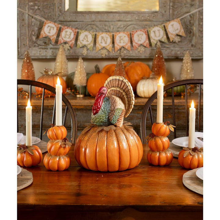 Stack of Pumpkins Candlestick by Bethany Lowe Designs image 4