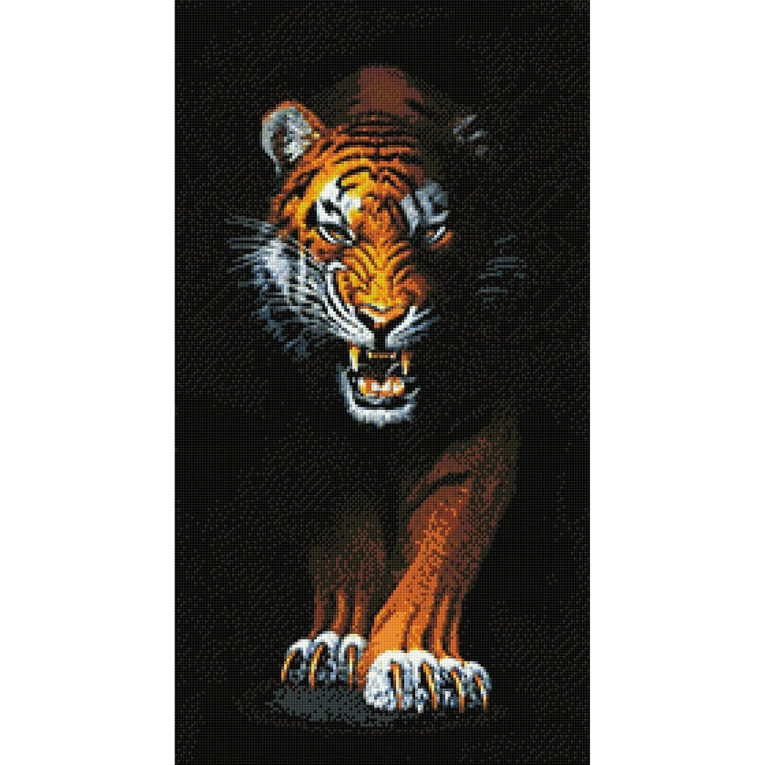 Stalking Tiger WD2408 14.9 x 27.6 inches Wizardi Diamond Painting Kit