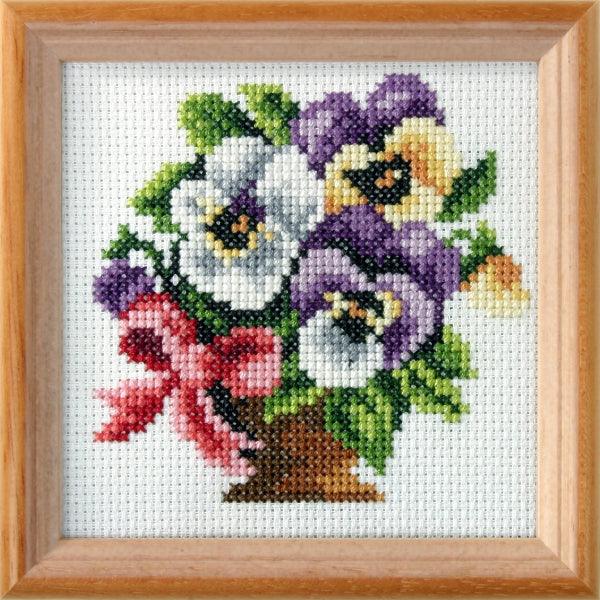 Stamped Cross stitch kit "Pansies " 7591