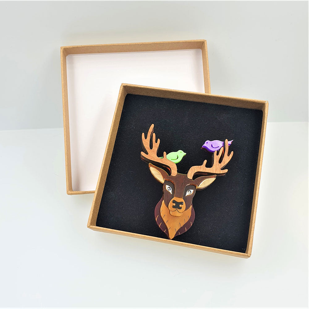 Stan The Stag Brooch by Cherryloco Jewellery 2