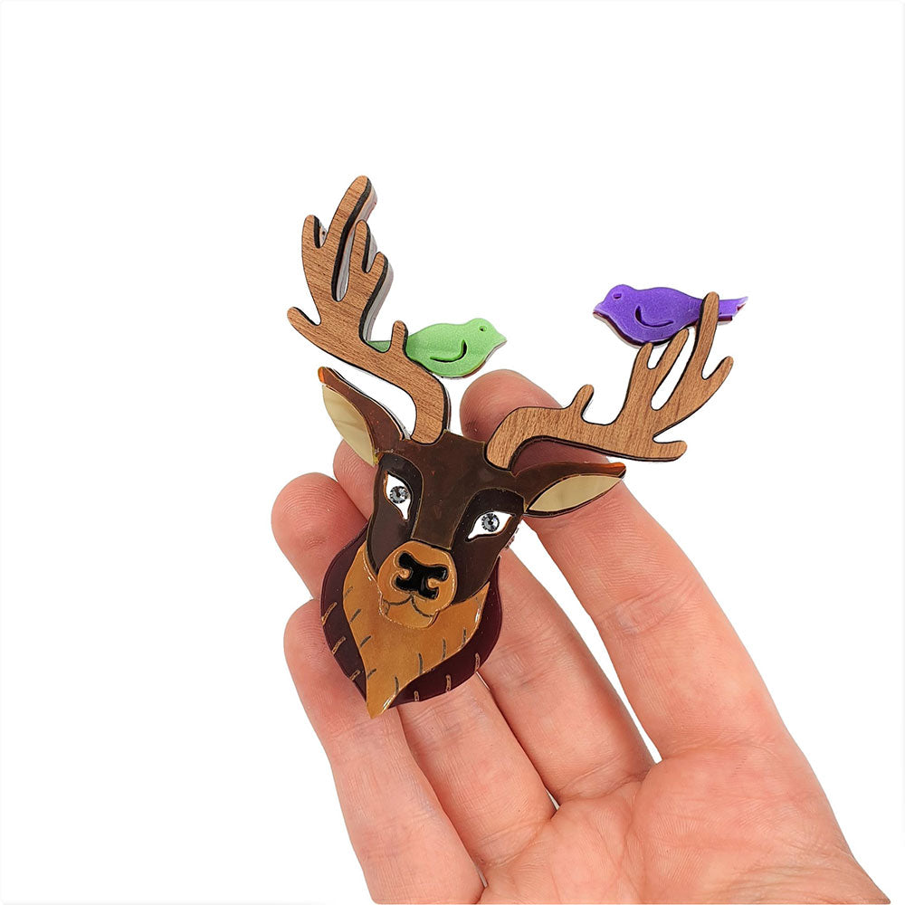 Stan The Stag Brooch by Cherryloco Jewellery 4