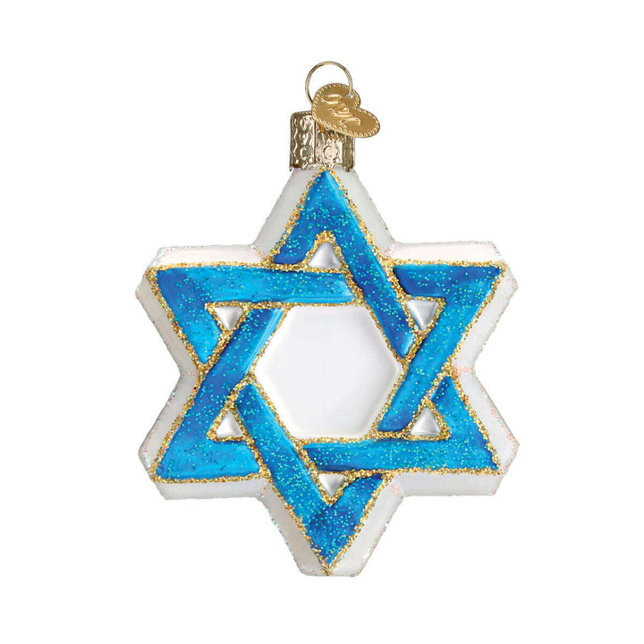 Old World Christmas Star of David Blown Glass Ornament