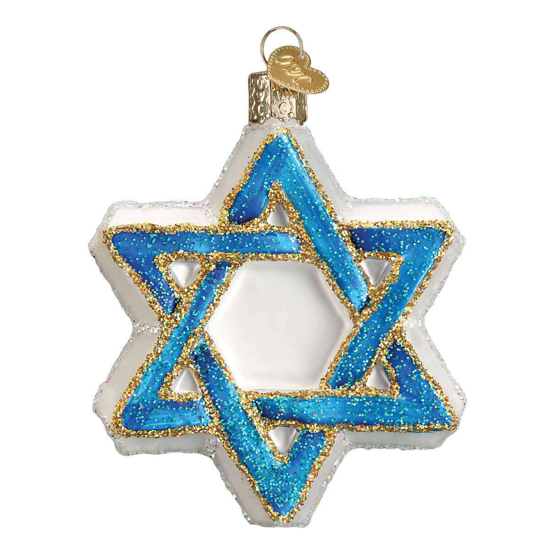 Old World Christmas Star of David Blown Glass Ornament