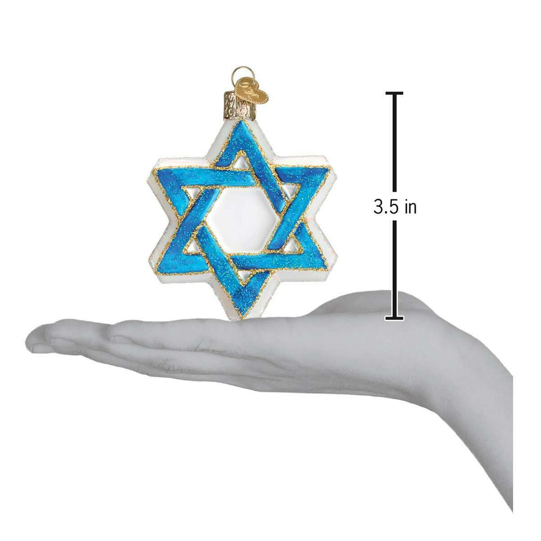 Old World Christmas Star of David Blown Glass Ornament