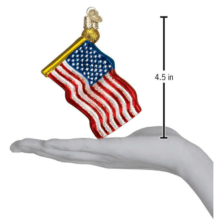 Old World Christmas Star-Spangled Banner Blown Glass Ornament