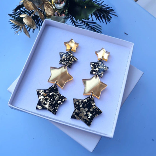 Starburst Star Dangle Earrings &ndash; Five Colours by Cherryloco Jewellery