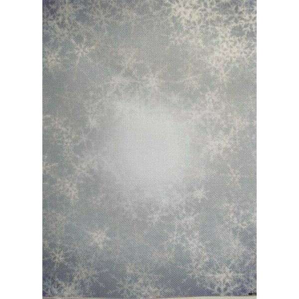Starry Frost Designer Printed AIDA Fabric. Canvas for embroidery with an applied background  KF-1196A