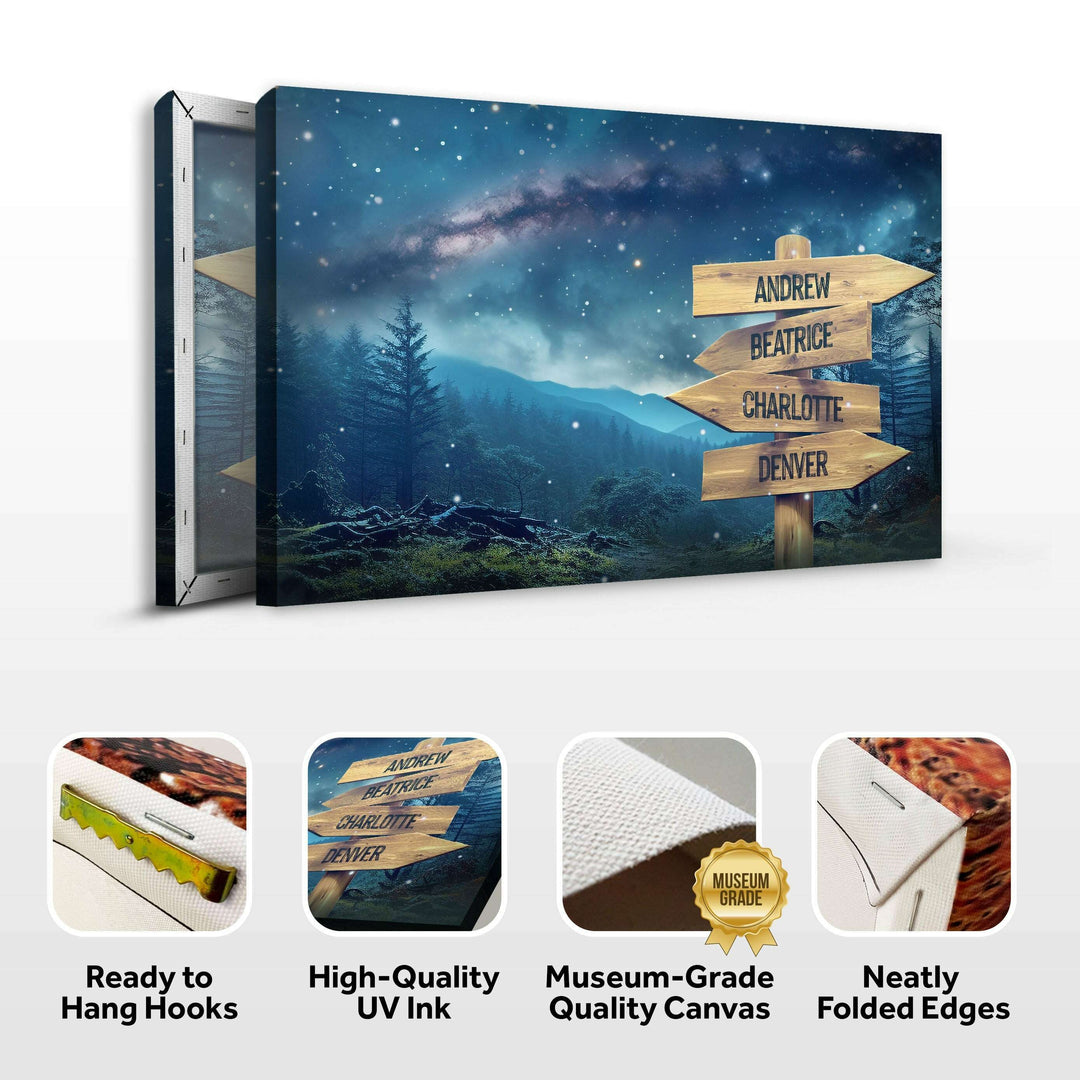 Starry Sky Family Names Sign
