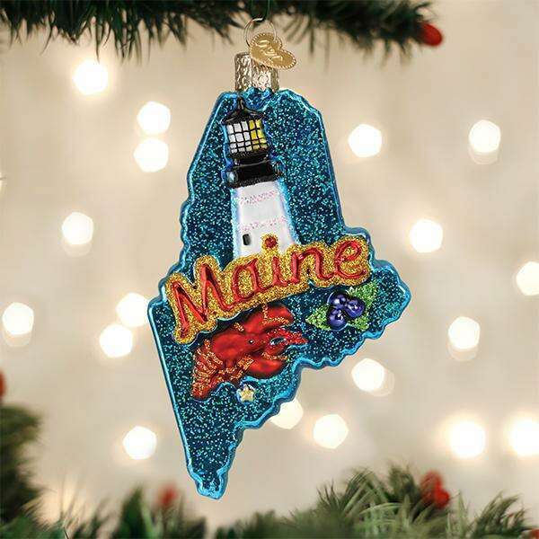 Old World Christmas State Of Maine Blown Glass Ornament