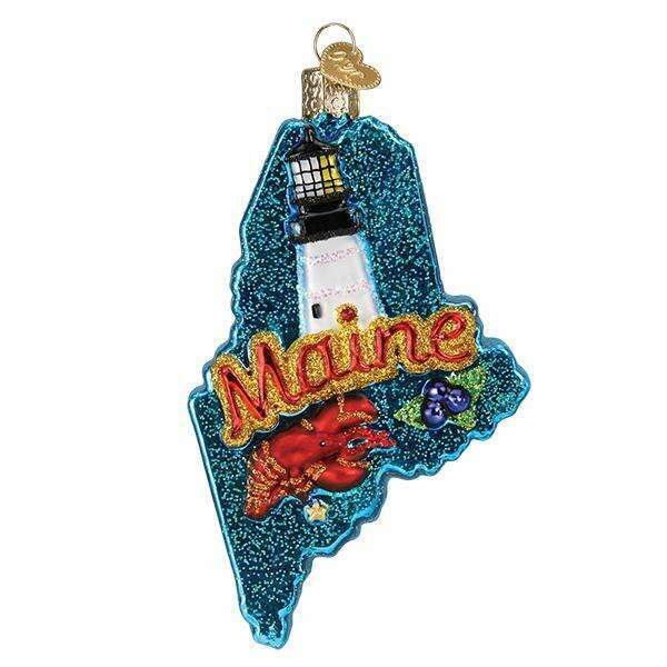 Old World Christmas State Of Maine Blown Glass Ornament
