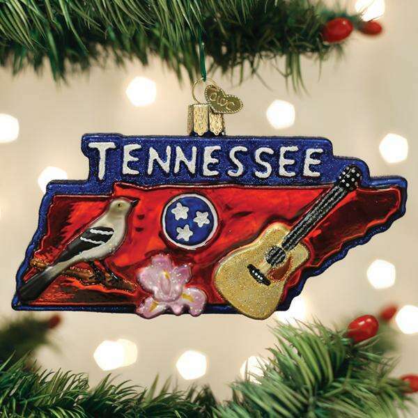 Old World Christmas State of Tennessee Blown Glass Ornament