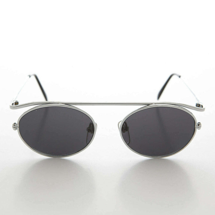 Steampunk 90s Metal Aviator Vintage Sunglass - Raven