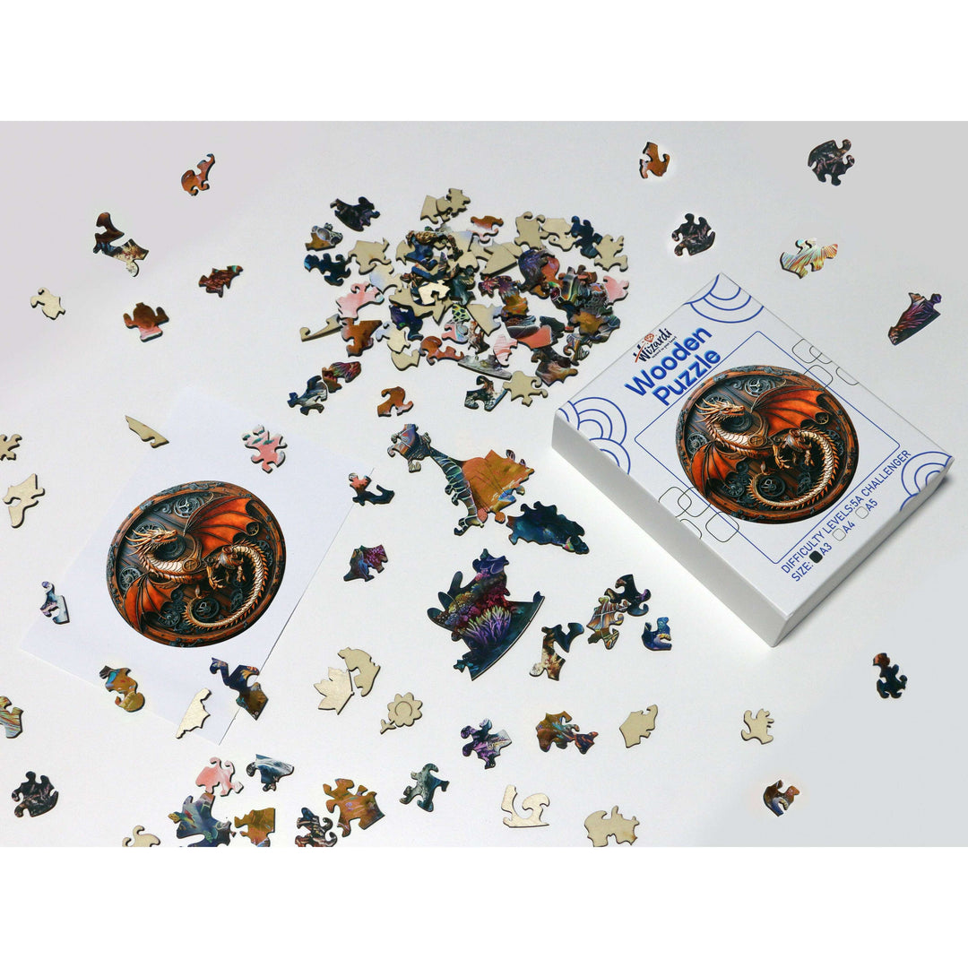 Steampunk Dragon - Jigsaw Wooden Puzzle by Wizardi F07N9-29