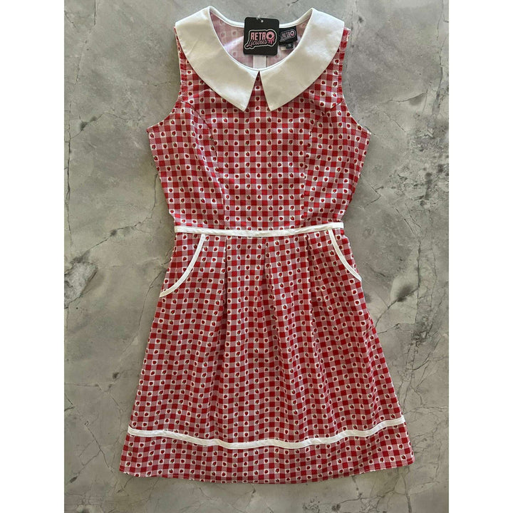 Strawberry Gingham Collared Dress